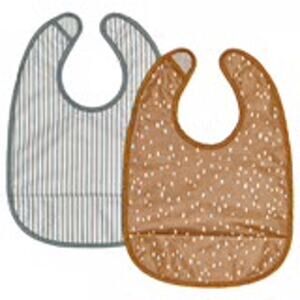 IKEA GULDVÄVARE 2-Pack Bibs Armor for Independent Eaters Stripes and Dots